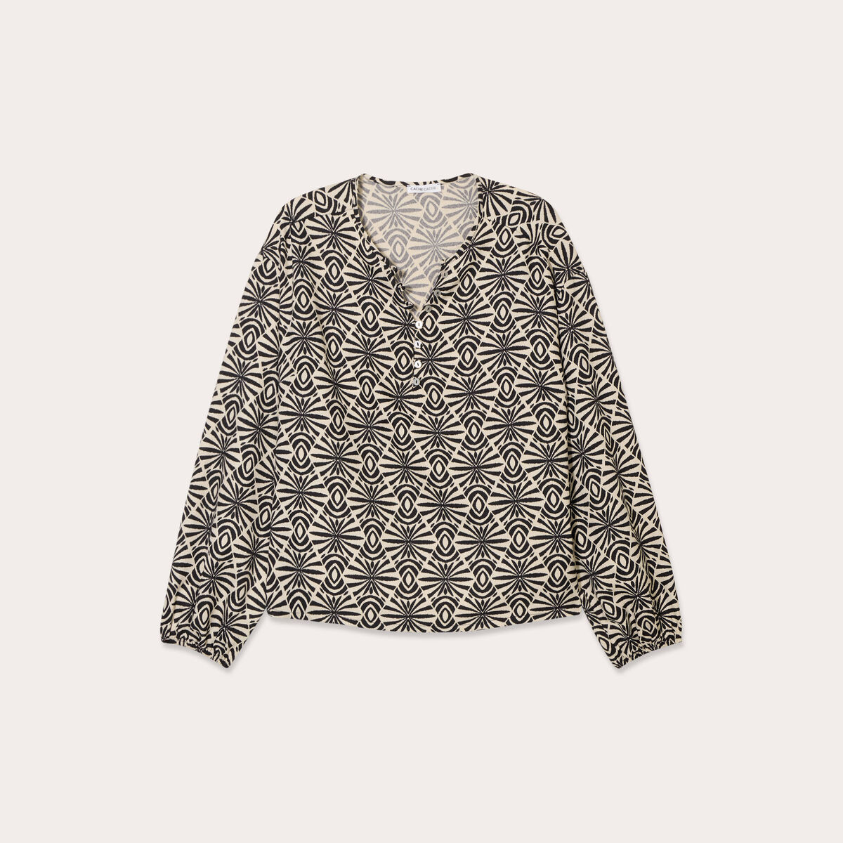 Blouse manches longues noir femme