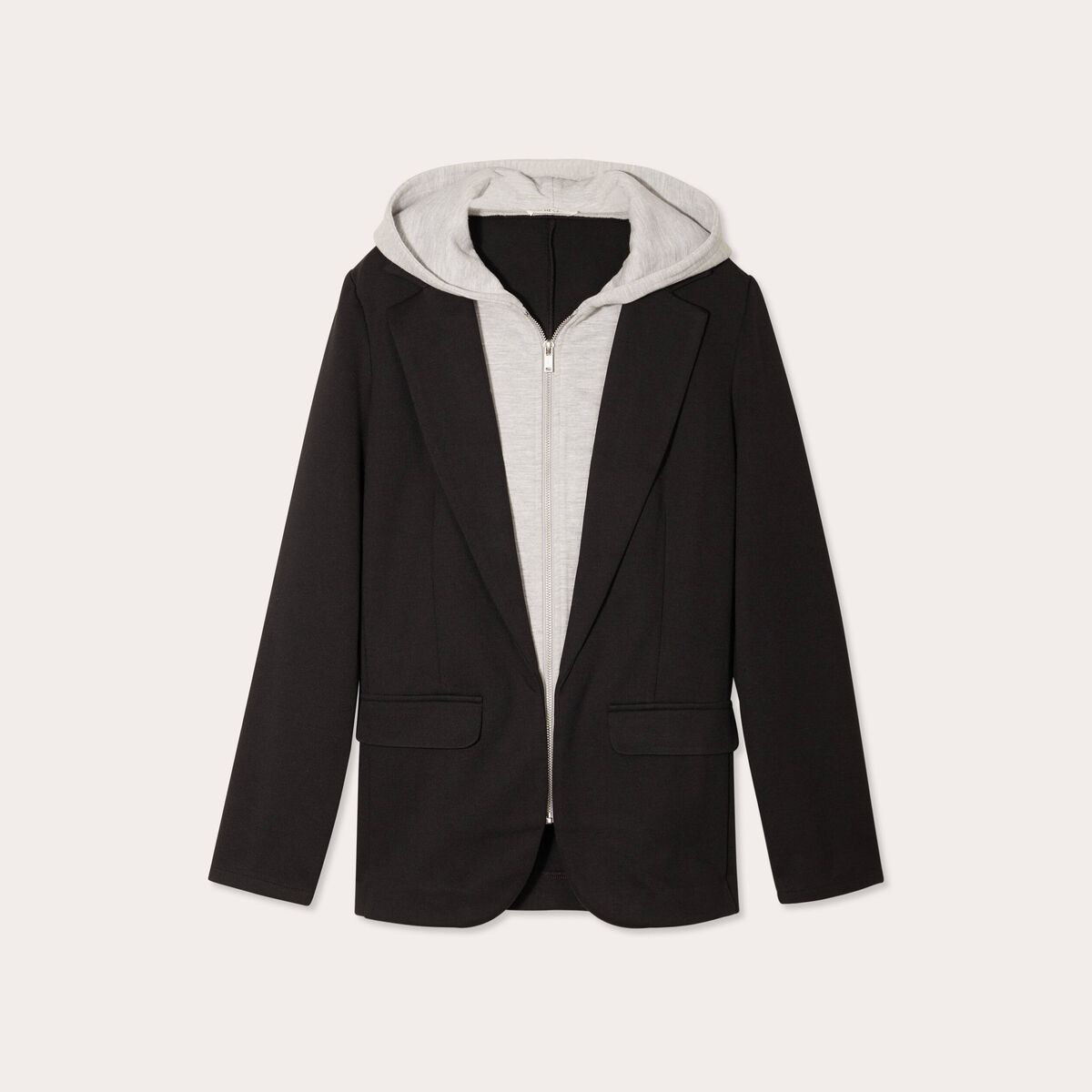 Veste blazer 2-en-1 gilet noir femme