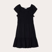 Robe évasée manches courtes noir femme