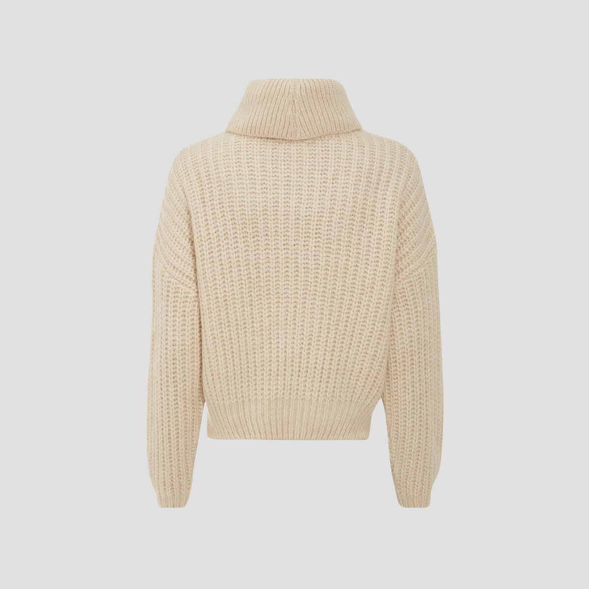 Pull avec col roulé ecru femme