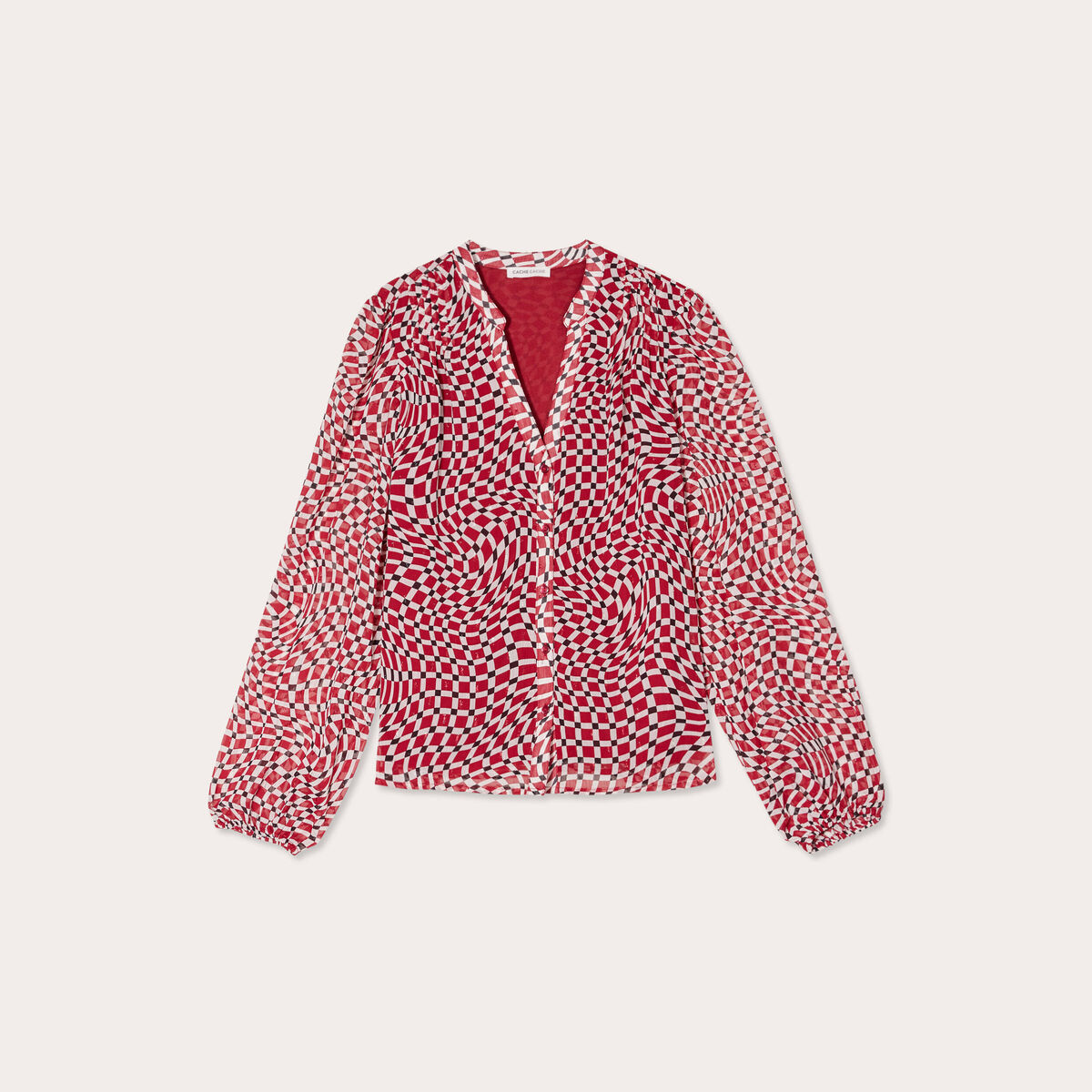 Blouse manches longues rouge femme