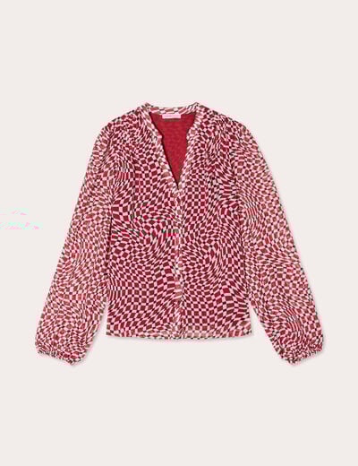 Blouse manches longues rouge femme