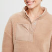 Sweat effet polaire beige femme