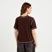 Top col rond manches courtes marron fonc&eacute; femme
