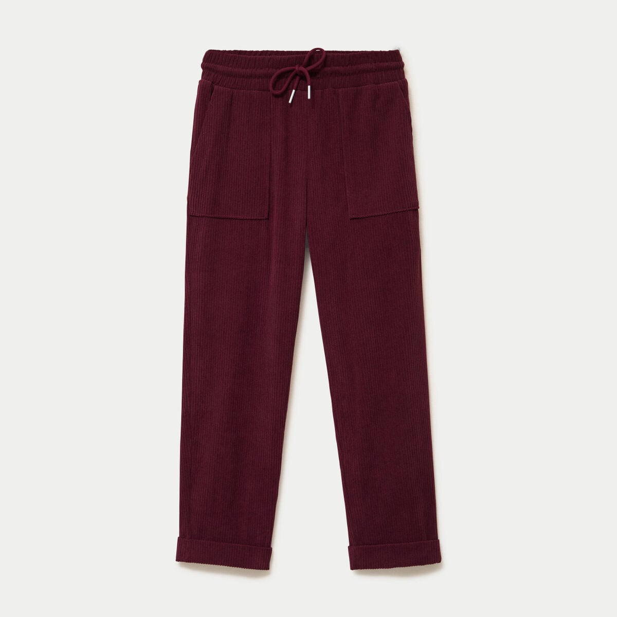 Pantalon jogging velours bordeaux femme