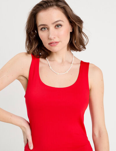 Débardeur effet seconde peau rouge femme