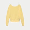 Pull ample ajour&eacute; manches longues jaune pastel femme