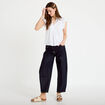 Blouse ajour&eacute;e col v manches courtes ecru femme