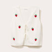 Gilet noué sans manches ecru femme