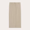 Jupe longue droite fendue vert kaki femme