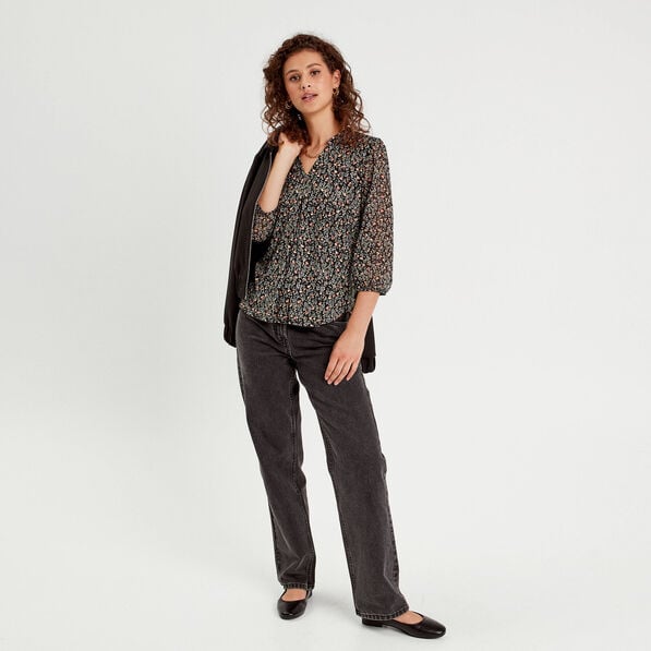 blouse fanny manches 34 noir femme Blouse Fanny - manches 3/4 noir femme