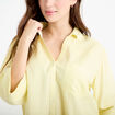 Chemise col classique manches 3/4 jaune clair femme
