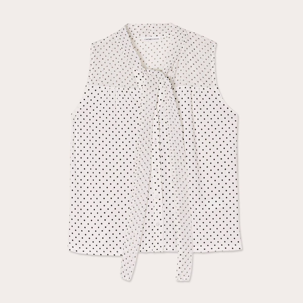 Chemise sans manches ecru femme