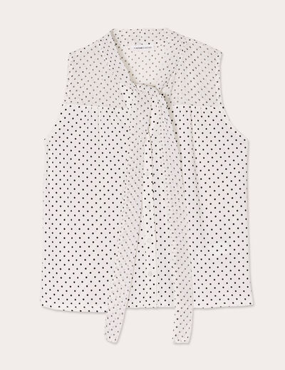 Chemise sans manches ecru femme