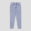 Jeans mom taille haute denim bleach femme