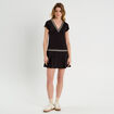 Robe &eacute;vas&eacute;e avec bandes noir femme