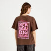 T-shirt oversize manches courtes marron fonc&eacute; femme