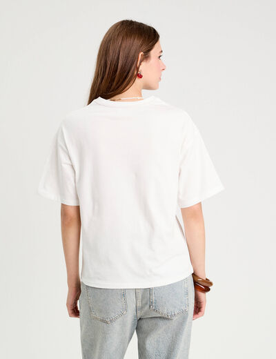 T-shirt manches courtes ecru femme