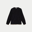 Blouse droite col rond manches longues noir femme