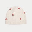 Bonnet avec broderie ecru femme