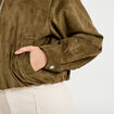 Veste effet boule oversize cropped vert kaki femme