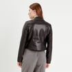 Veste biker simili cuir noir femme