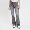 Jean flare taille basse denim gris femme