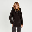 Manteau droit avec capuche noir femme