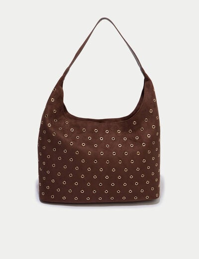 Sac aspect daim marron femme