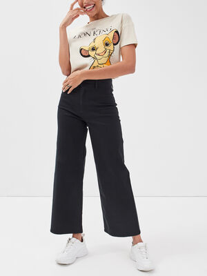 jeans wide leg noir femme