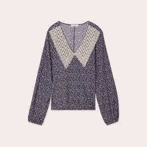 Blouse manches longues noir femme