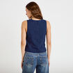 Gilet ajust&eacute; sans manches col rond bleu femme