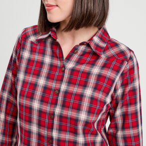 Chemise manches longues rouge femme