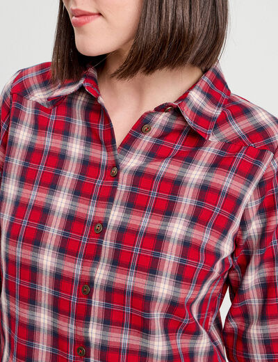 Chemise manches longues rouge femme