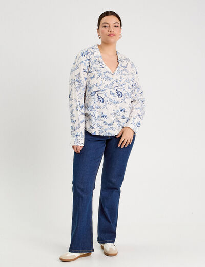 Chemise manches longues blanc femme