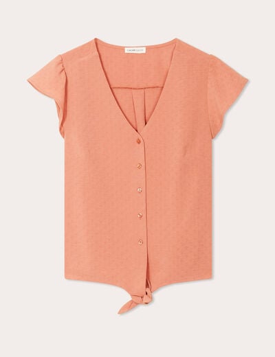 Blouse manches courtes vieux rose femme