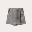 Jupe-short droite stretch noir femme