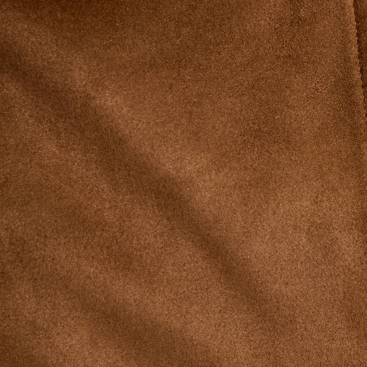 Caban droit col montant aspect daim marron femme