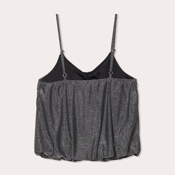 Débardeur effet boule gris argent femme