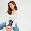 Blouse nouée ecru femme