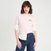 Pull manches courtes rose clair femme