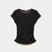 Top ajust&eacute; col rond manches courtes noir femme