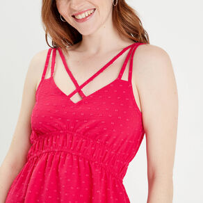 robe evasee fluide plumetis rose fushia femme Robe évasée fluide plumetis rose fushia femme