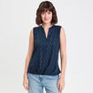 Blouse sans manches bleu marine femme