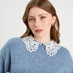Pull col claudine dentelle bleu femme