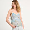 Caraco bretelles fines bleu femme