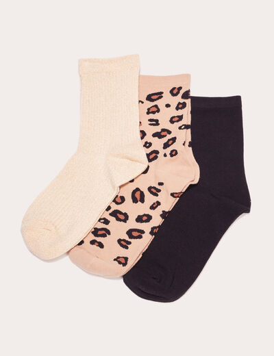 Lot 3 paires chaussettes sable femme