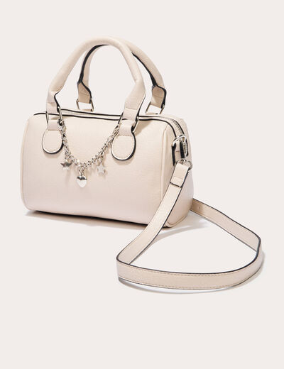 Sac bowling détail bijou ecru femme