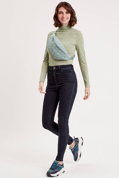 Jeans skinny intérieur gratté chaud denim brut femme