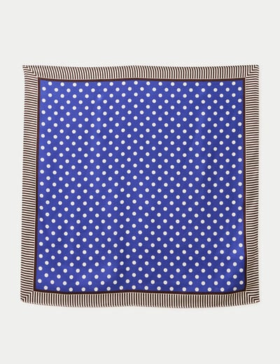 Foulard satin&eacute; soyeux bleu electrique femme